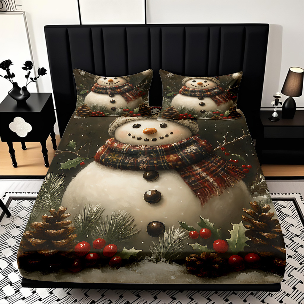 TEMU / JIT Navidad impresión digital cama Kasa Kit suave transpirable impresión digital de alta definición para diseñar