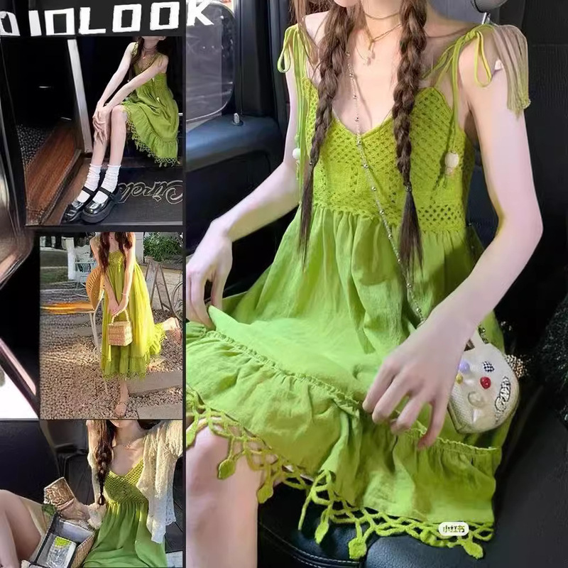 Yunnan Xishuangbanna Travel Sling dress Women's Summer Design Seaside Holiday Dress