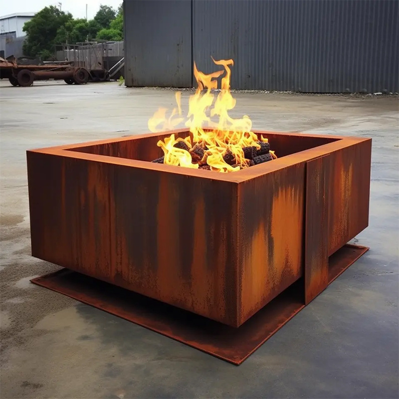 Placa de acero resistente a la intemperie cuenca de fuego patio bola de fuego al aire libre para hacer fogón de leña oxidado cuenca de hoguera para hacer vieja cuenca de fuego oxidado retro calefacción