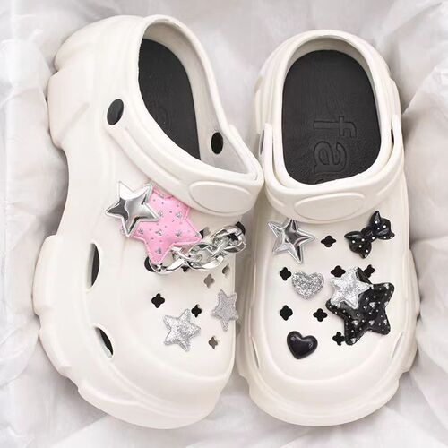 Women's New Summer Trend Hole Shoes, Fashionable Loafers with Outdoor Wear, Height Increasing, Anti-Slip, Durable Beach Hole Shoes
