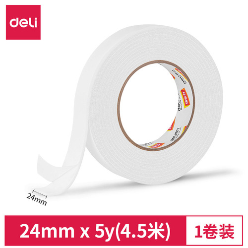 Deli Stationery 30412 foam double-sided tape 24mm*5y foam sponge tape 2.5mm thickness