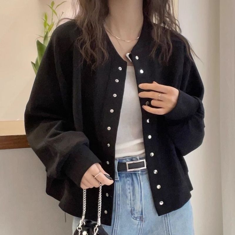 纯色宽松短款卫衣棒球服外套女2025秋季休闲小个子夹克上衣开衫潮|undefined
