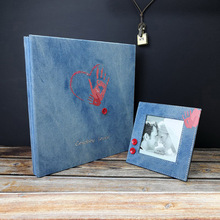 【宝宝新宠】儿童宝宝影楼相框相册纯手工布艺diy覆膜自粘纪念册