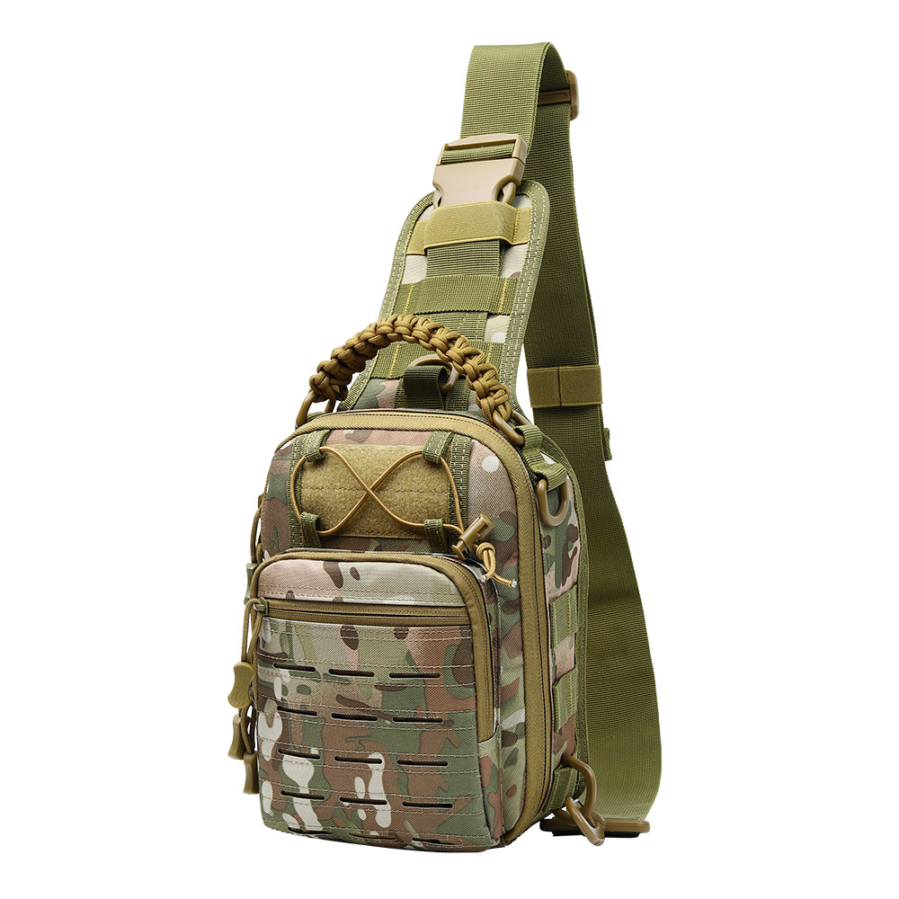 Bolso de pecho para hombre, camuflaje militar, material de tela Oxford resistente a desgarros, bolso táctico cruzado para ciclismo, estilo táctico duradero
