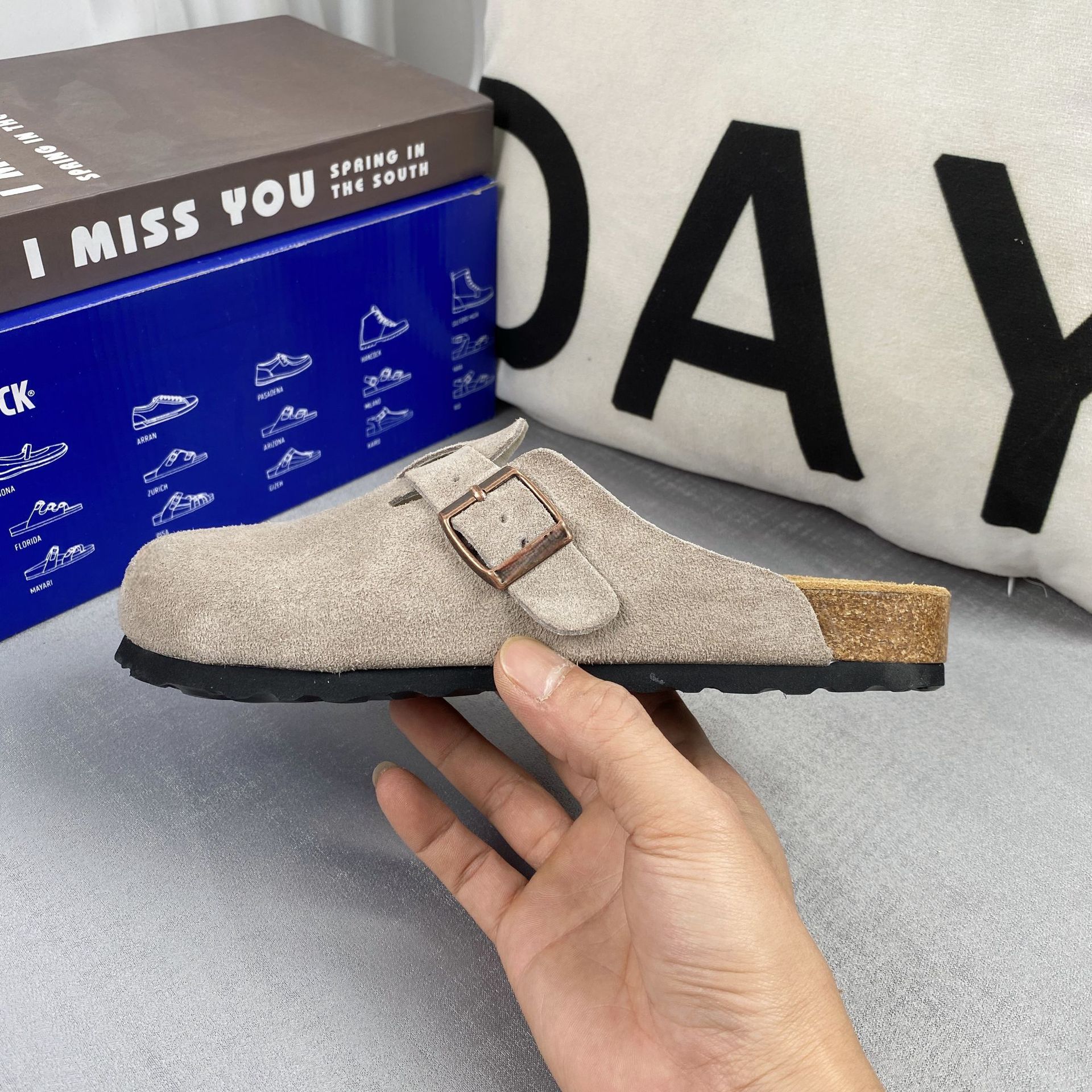 Dép đi trong nhà Birkenstock da thật đế dày Dép xỏ ngón Birkenstock đế dày dành cho nữ mặc ngoài lười Dép lười da thật Giày Birkenstock