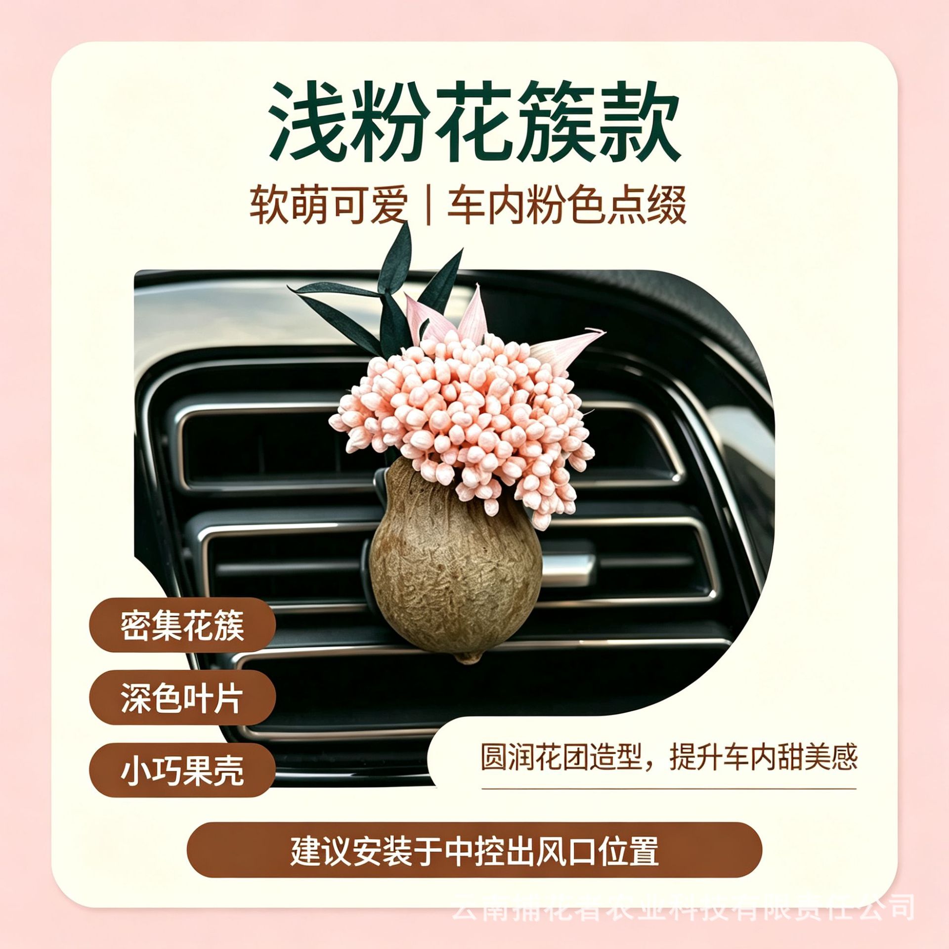 Natural Fruit Plant Dried Flower Car Air Freshener Vent Decoration High-End Diffuser Car Gift Car Interior Fragrance