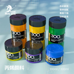 カーニバルアクリル絵の具100ml 300ml 500ml缶诘子供初学絵画落书き水洗い可能