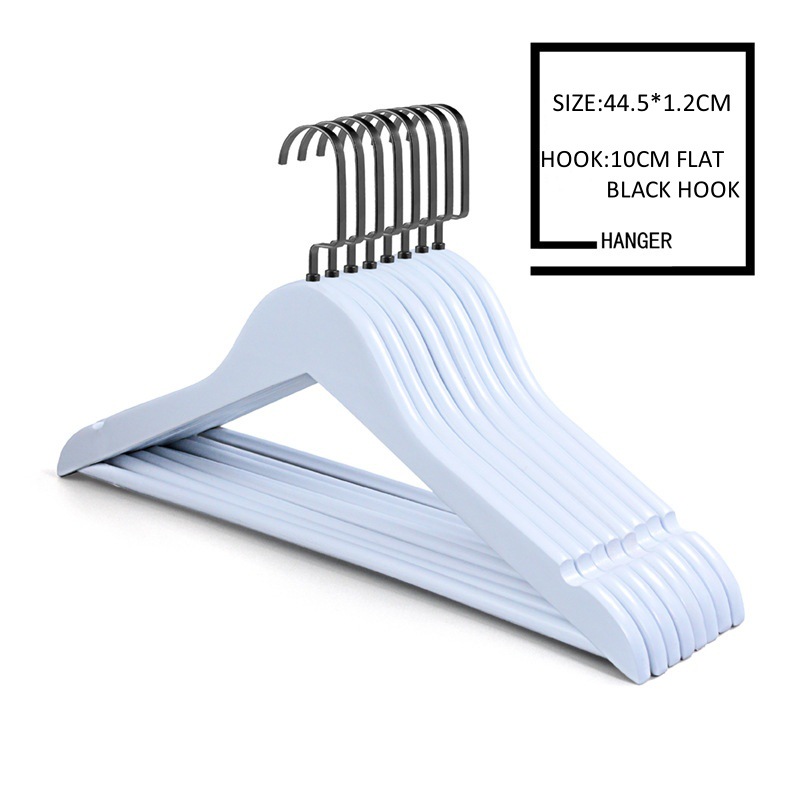 흰색 1.2cm 두께의 검정색 플랫 후크 옷걸이