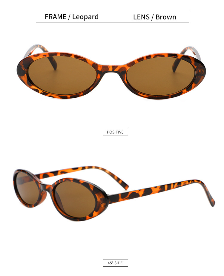 2023 New Vintage Small Frame Sunglasses Fashion Black Tea Oval Frame Cyber Celebrity Sunscreen Glasses Men's and Women's Sunglasses_voghion.com