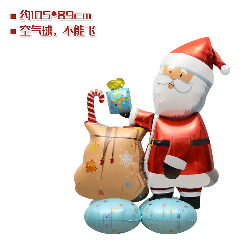 Ventana de Navidad accesorios de decoración de juguete globo 4D de pie de Navidad Viejo hombre Reno árbol de Navidad Super gran globo