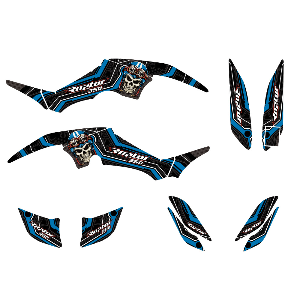 Pegatinas para motocicletas para Yamaha Raptor 350 ATV YFM350 fondo gráfico conjunto completo de pegatinas image 9