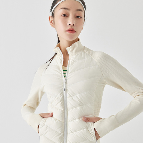 lulu new top yoga slim light short high-end coat slim wholesale sports down jacket for women