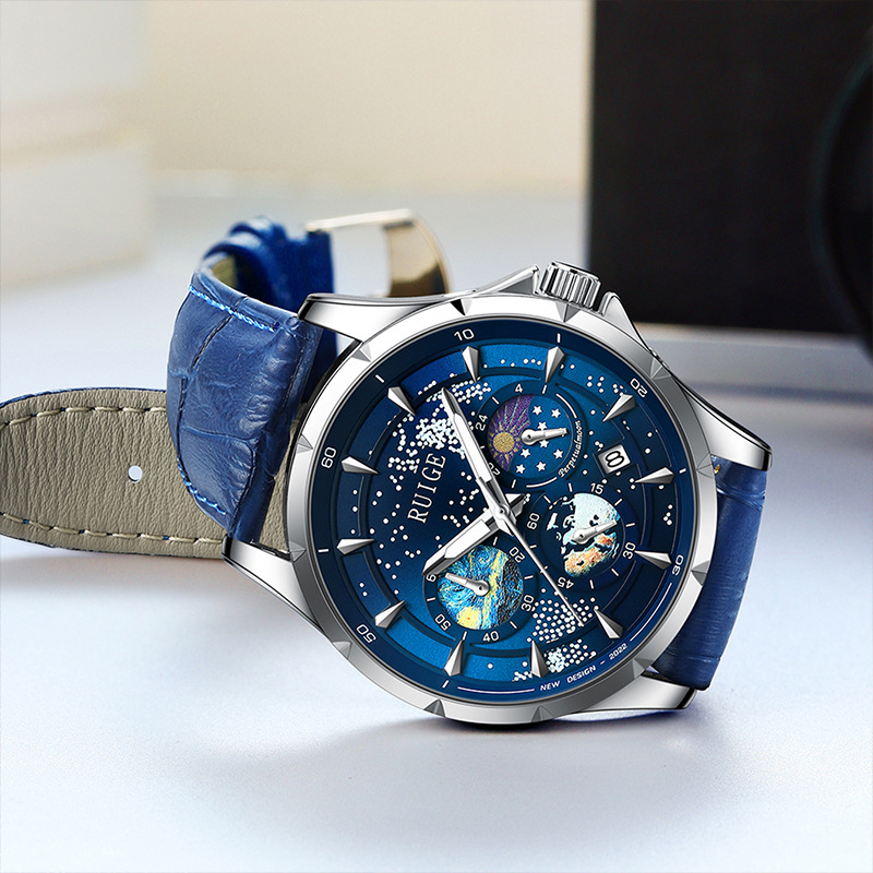 Neue Marke Ruige Uhr Herrenuhr Star Ocean Trend Quarzuhr Multifunktionale leuchtende wasserdichte Herrenuhr_voghion.com