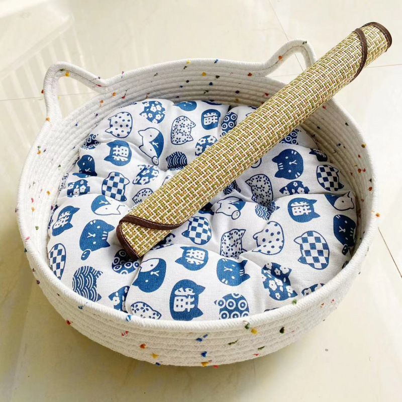 [인터넷 연예인 핫모델] 컬러풀한 도트네스트 + 흰고양이 매트 + 작은 매트