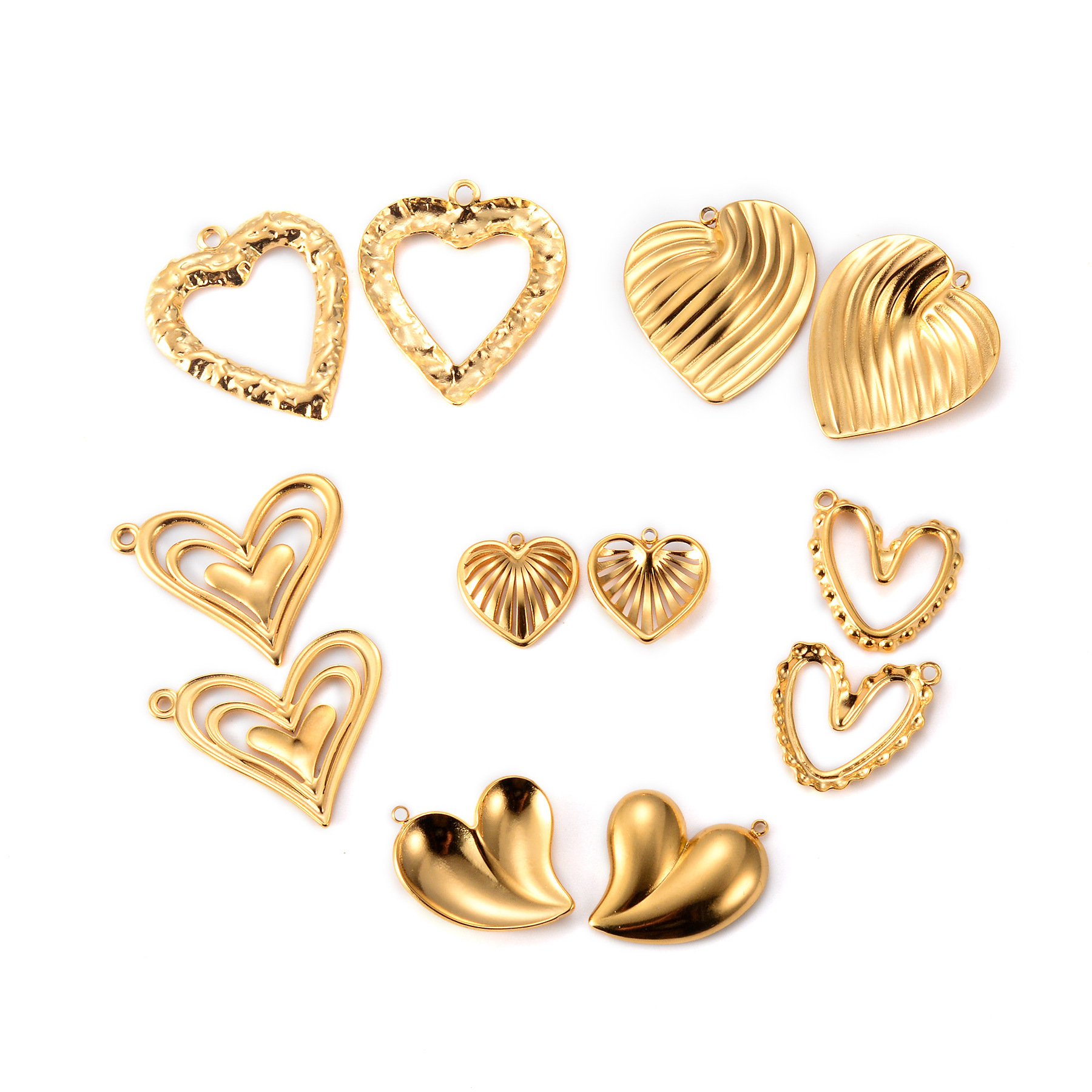 PVD Coated Gold Plating Process 1 Piece 304 Stainless Steel Heart Shape Pendant
