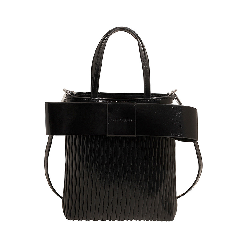 Bolso de moda coreano 2025 verano nuevo bolso femenino lazo princesa bandolera bolso bandolera corrugado fresco