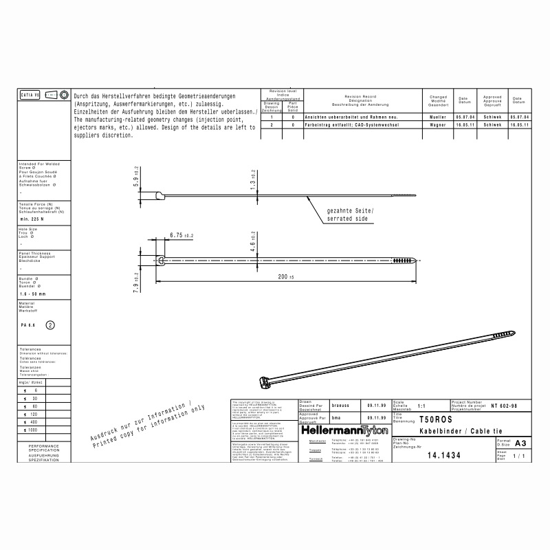 HELLERMANNTYTON������̫ͨ�����ε�������T50ROS-NA 118-00100
