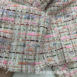 现货H149#秋冬肌理感亮丝小香风呢料外套套装发饰服饰面料