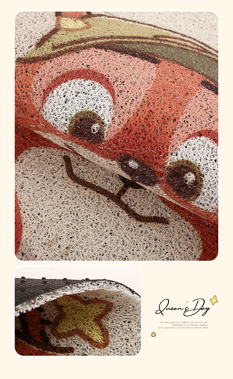 Cute Cartoon Car Floor Mat Silk Loop Single Piece High-End Car Anti-Dirty Carpet Protection Mat Thickened Universal for Girls