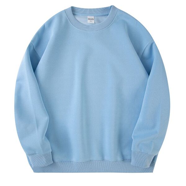 Cotton universal sweatshirt with a round collar for leisure
