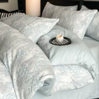 Джинсы Velvet тёплые, демисезонный набор, двухстороннее коралловое одеяло, защитный лист для поддержания тепла, комплект из 4 предметов для постельного белья