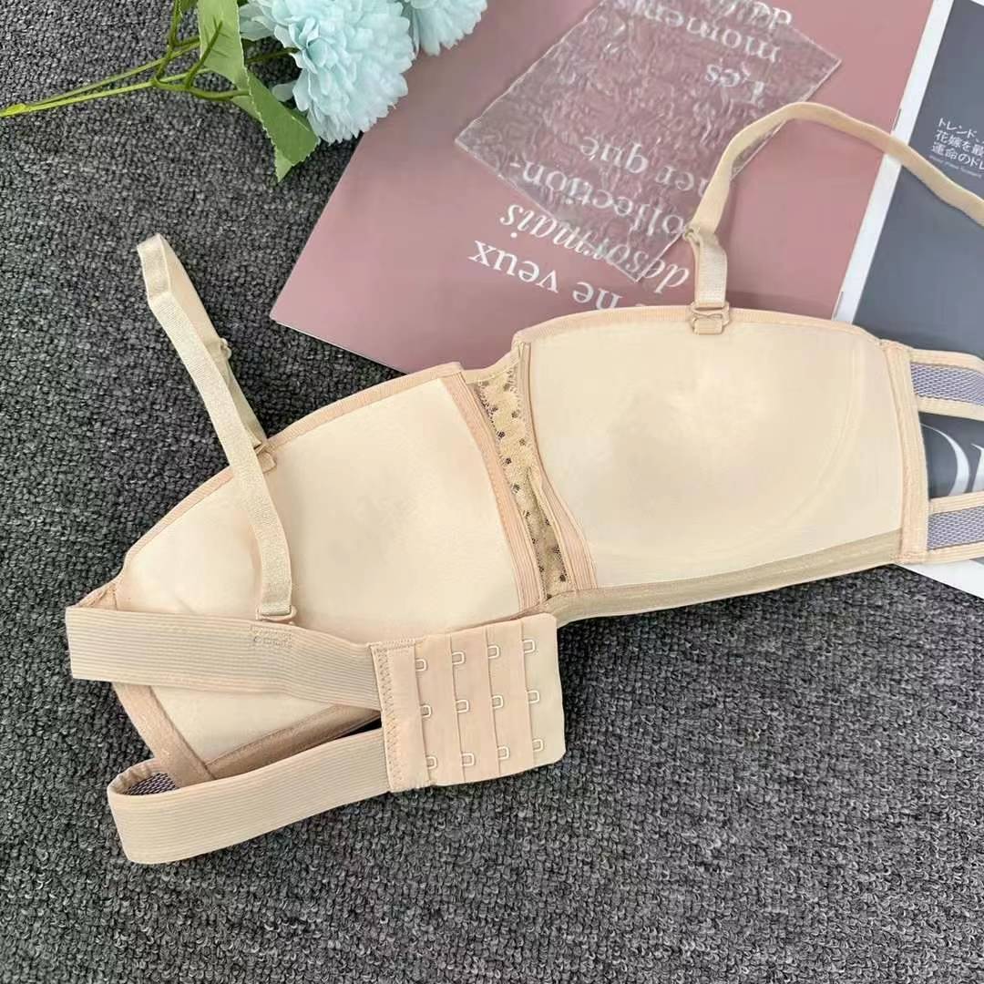 Nuevo estilo de verano brillante sin marcas cómodas ropa interior brillante sexy desnudo sujetador contra el pecho contra la caída del sujetador