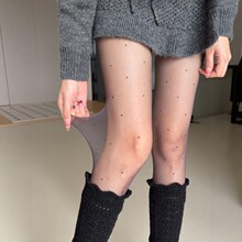 纯欲薄透0d透肤波点丝袜女防勾丝连裤袜百搭叠穿jk灰丝袜打底裤袜