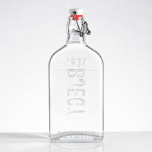 批發500ml透明玻璃瓶  樂扣蓋搖擺蓋方形白酒瓶 外貿出口洋酒瓶子