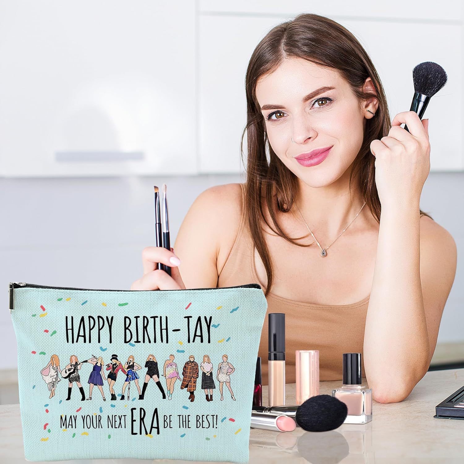 Amazon Taylor Swift maquillaje bolsas de almacenamiento de gran capacidad bolsas de impresión de moda de mujer