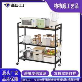 跨境简易小推车置物落地厨房移动零食家用多功能收纳书房置物架子