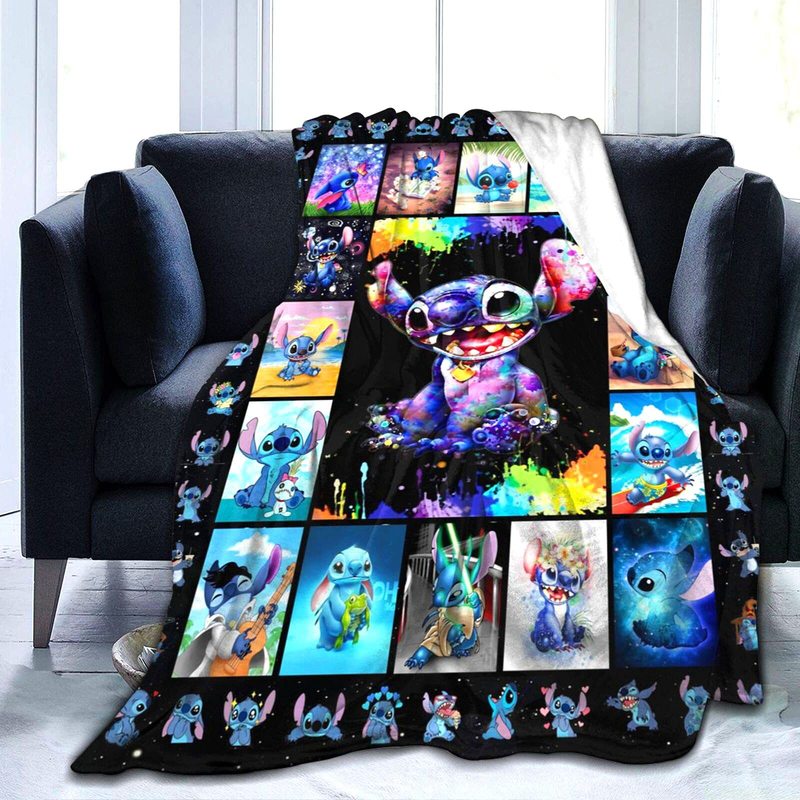 Stitchアニメ毛布超柔らかいフランネル毛布スティッチ子供用毛布3dプリントカスタマイズ模様|undefined