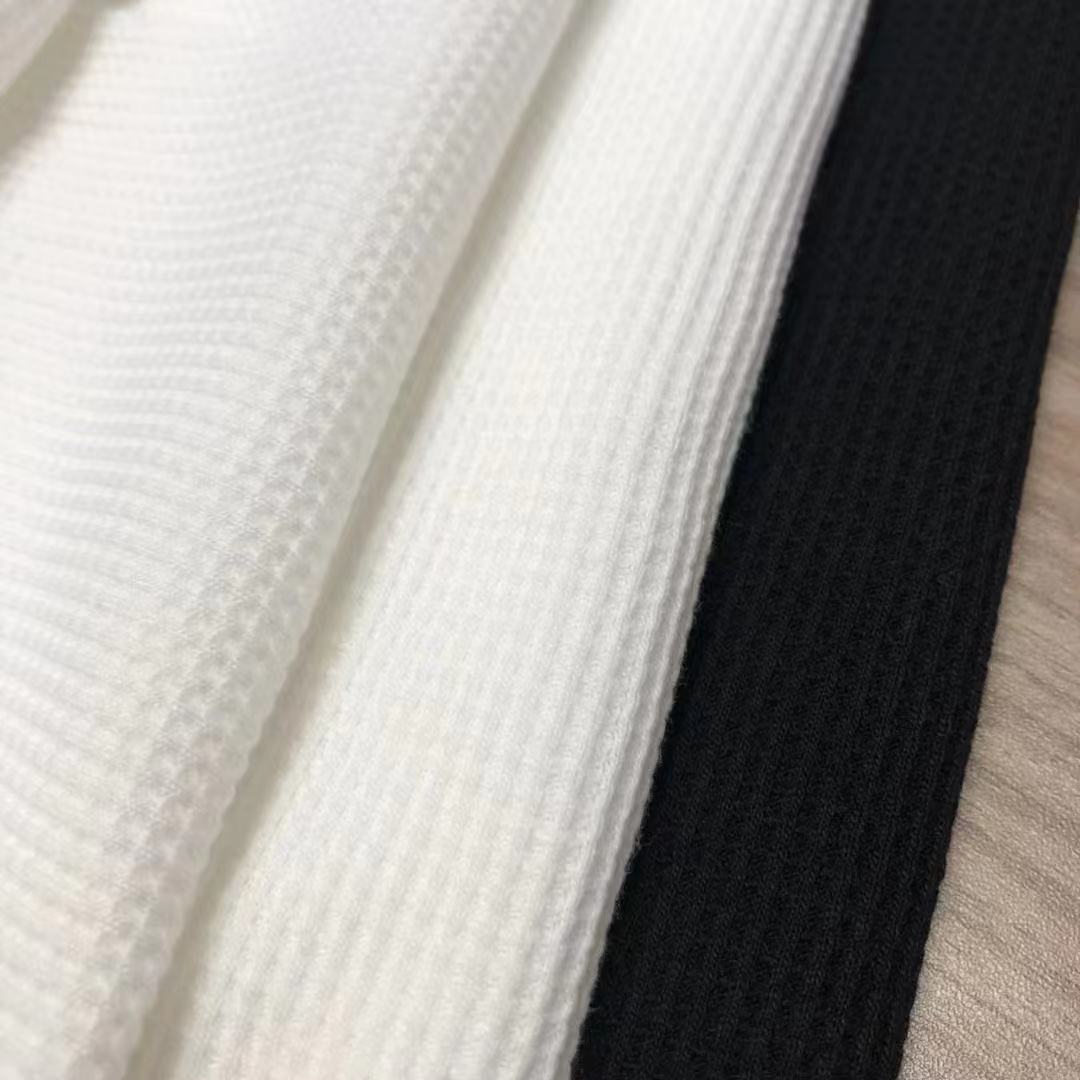 定织全棉TC提花针织面料 全涤女装华夫格面料 时尚菠萝格针织布