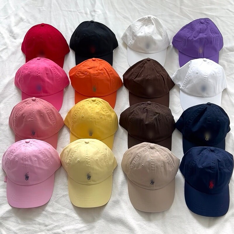 Foreign trade R-brand hats for men and women, couple's baseball caps, warm sports caps with embroidered pony logo, sun-shading, classic design that makes the face look smaller