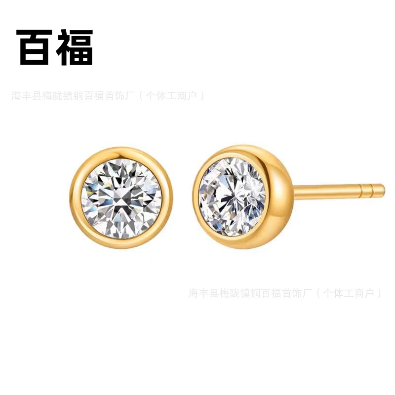 趙露思同款感知泡泡單鑽耳釘女簡約通勤時尚莫桑鑽s925銀耳針耳飾