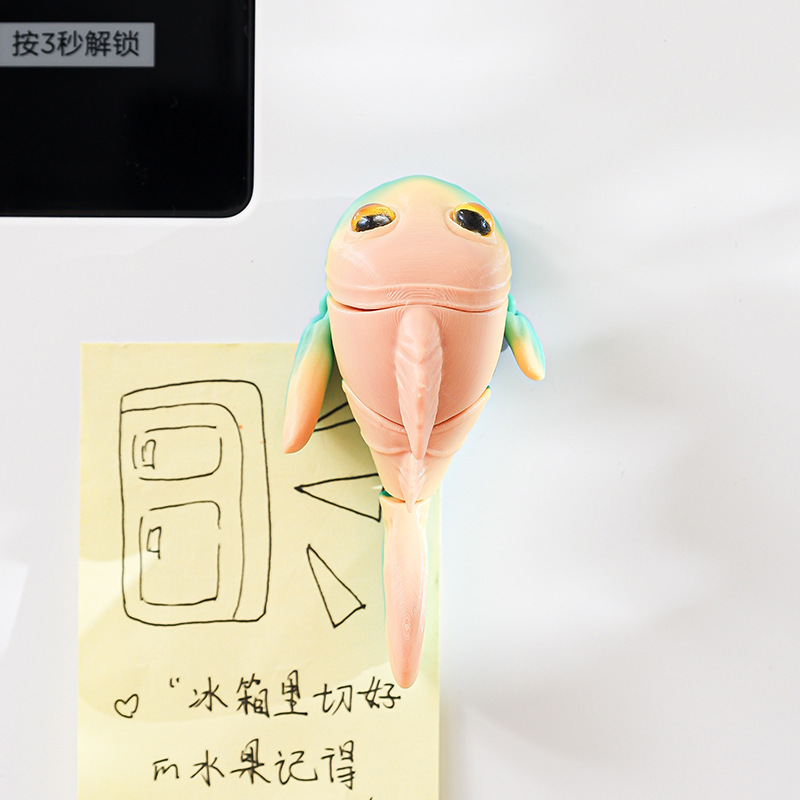 跨境热销3D打印冰箱贴创意海洋动物摆件关节可活动玩具礼物装饰品|undefined