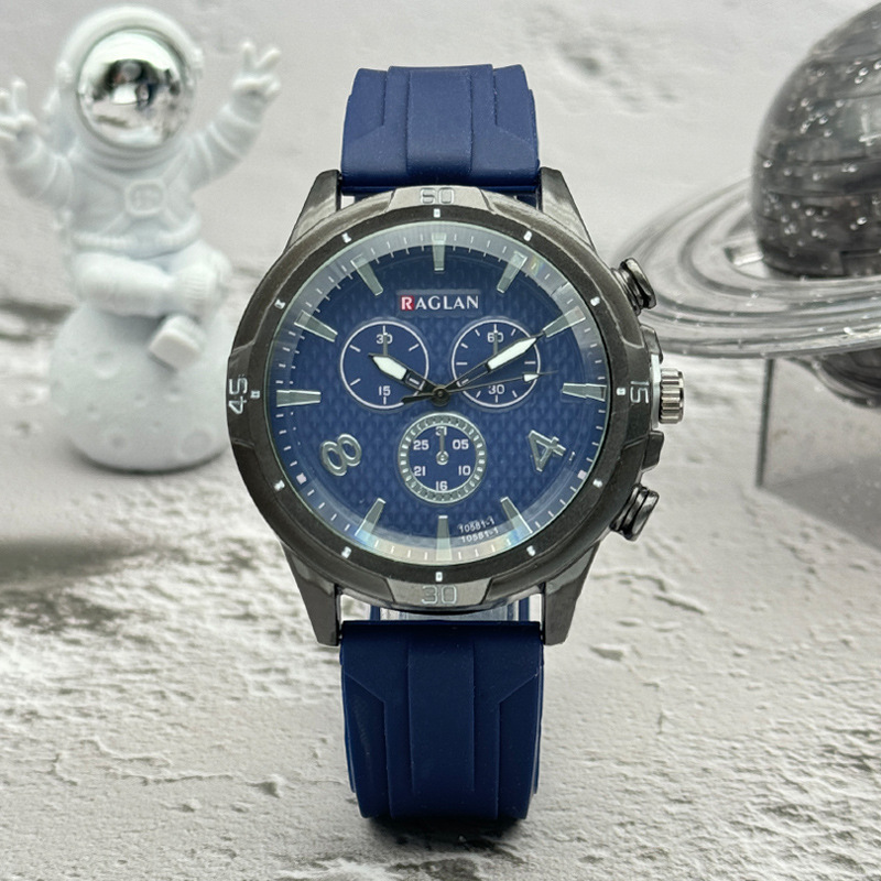 クロスボーダー外国貿易新型ファッションファッション男性腕時計学生レジャースポーツシリコンテープ大文字板石英時計男