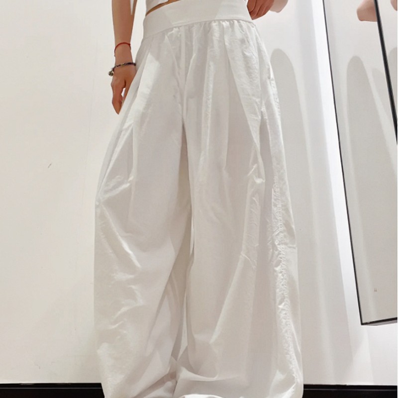 2025 nuevos pantalones de tenis lu lu sueltos de cintura alta pantalones deportivos de protección solar de doble capa pantalones rectos de mujer pantalones casuales rápidos