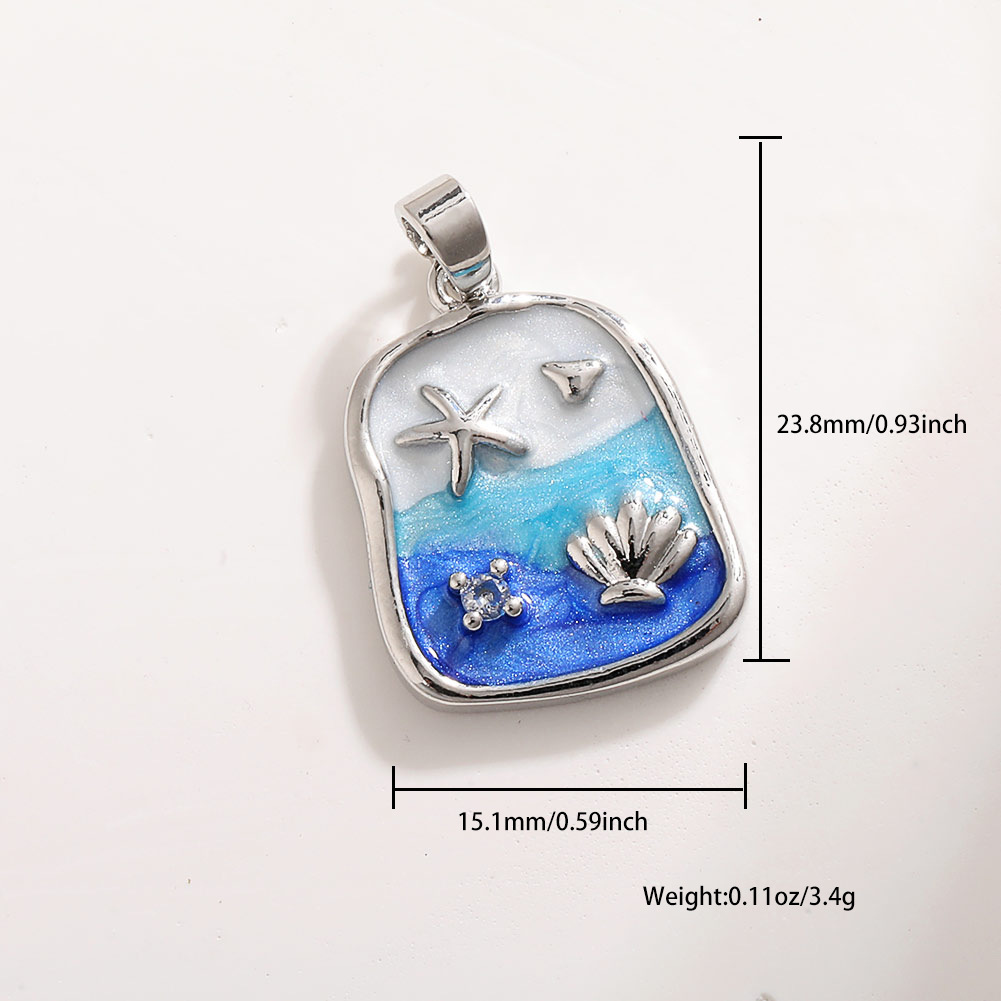 2g Weight Pendant Jewelry Making Type DIY Jewelry Accessories Classification 1 Piece Quantity Copper Material Scallop, Starfish, Conch Pattern All Seasons Season Plating Design Retro, Classic Style Style 1 Piece Copper Scallop Starfish Conch Pendant DIY Jewelry Accessories 26