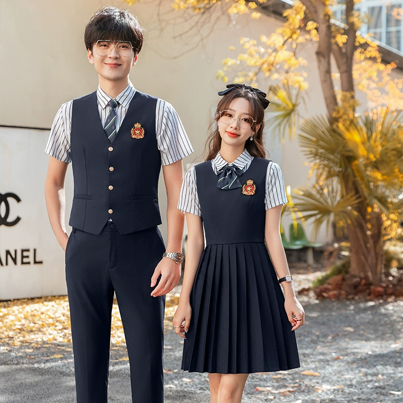 Жилет в стиле колледжа женское Студенческая школьная форма костюм для выступлений детский сад костюм для учителя комбинезон костюм из двух частей