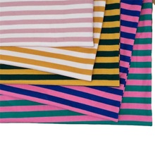 厂家现货全棉拉架莱卡氨纶针织彩条汗布 色织弹力T恤服装平纹面料