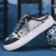 Blue and white porcelain Chinese style semi trawl net cloth men's shoes 2024 new summer star board shoes men's casual fashion shoes student thick soles