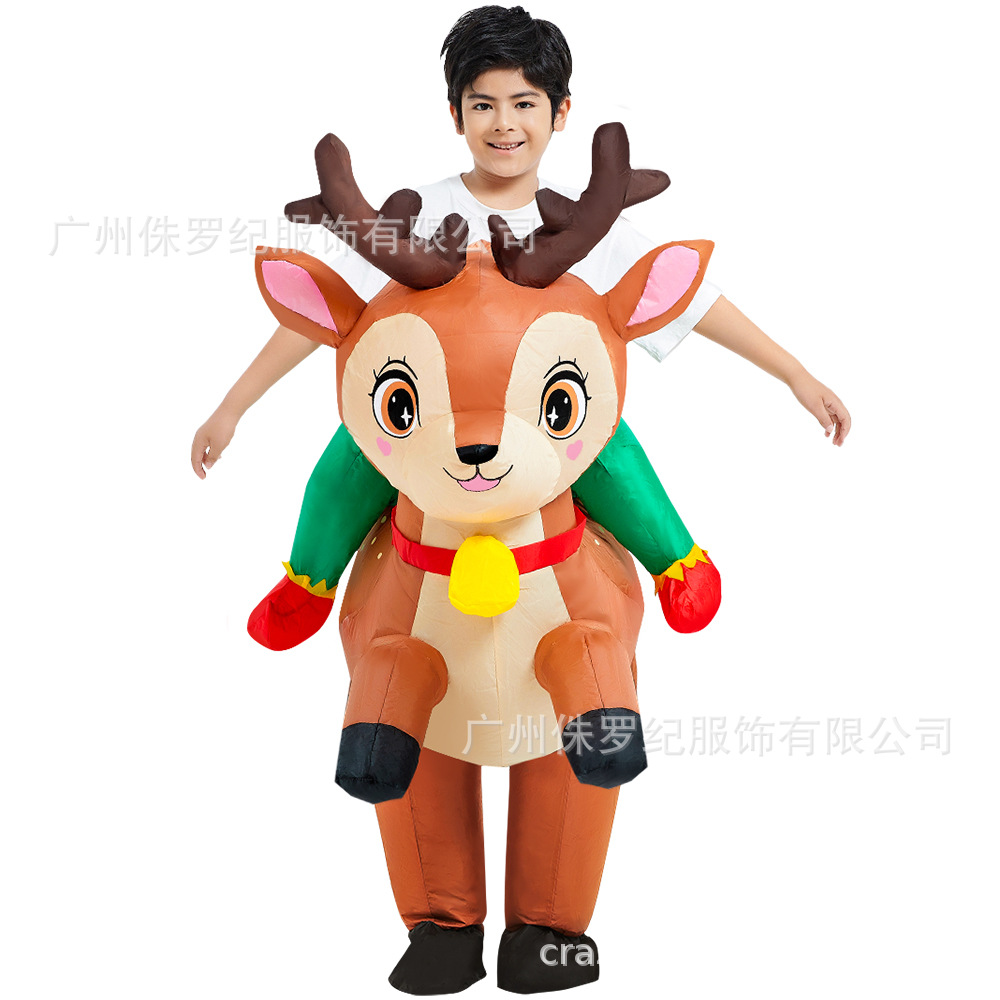 Amazon venta caliente traje inflable árbol de navidad santa claus muñeco de nieve vestido de marioneta vestido de fiesta accesorios