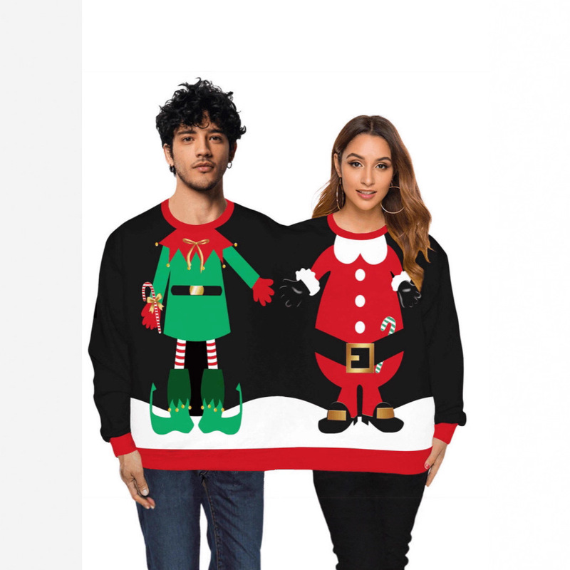 Customized Couple's Christmas Sweaters with Your Own Designs and Samples, Large Size, Double-Layered, Funny and Ugly Christmas Sweaters for Export Customized Couple's Christmas Sweaters with Your Own Designs and Samples, Large Size, Double-Layered, Funny and Ugly Christmas Sweaters for Export