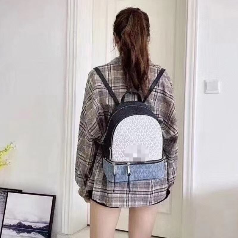 2023 Women's New Mk Backpack Big Brand Pvc Fashion Backpack School Bag High-End Women's Bag Versatile Travel Bag 2023 Women's New Mk Backpack Big Brand Pvc Fashion Backpack School Bag High-End Women's Bag Versatile Travel Bag