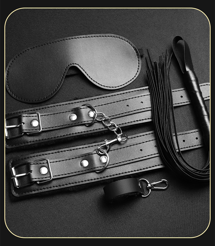 SM Bondage Handcuffs Set Black Metal Restraint Kit for Adult Couples — detail image 16
