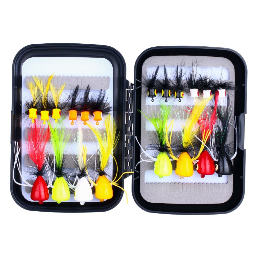 Mosca mosca gancho flotante agua Luya cebo traje superficie del agua serie volar ola escalada biónico pluma gancho pesca con mosca Bass rebordear trucha