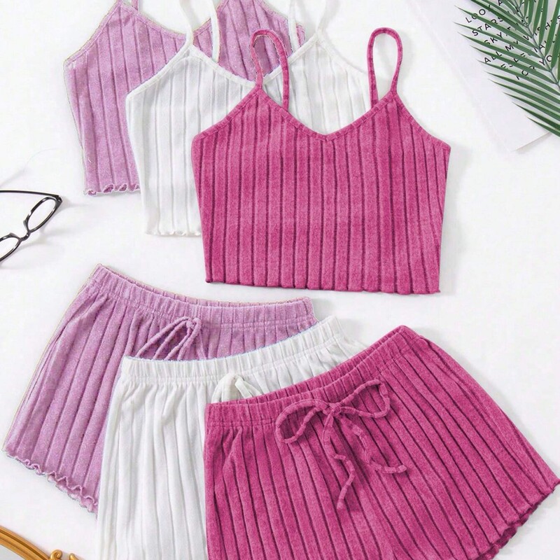 Xiyin Hot Pajamas 2-piece Set Women's Cross-border Explosions New Products Hot Wholesale European and American Home Clothes Pit Strip