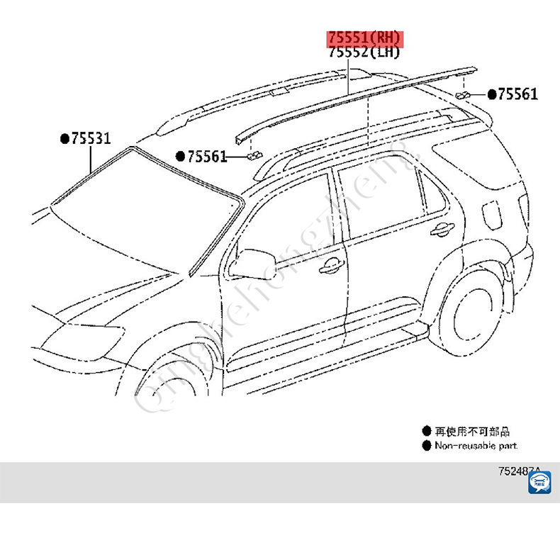 Fortuner Runner 2005-2015 Roof Water Strips on Both Sides Waterproof Sealing Strips