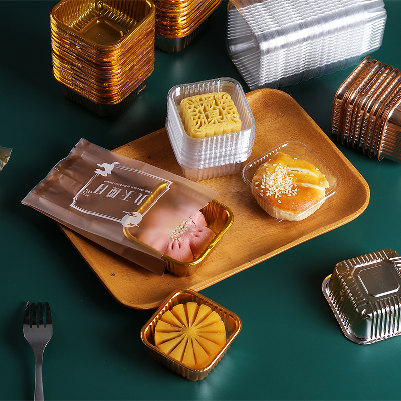 En stock al por mayor pastel de luna de mediados de otoño soporte inferior postre de PET bandeja de pastel de luna transparente Pastelería embalaje interior soporte de blister