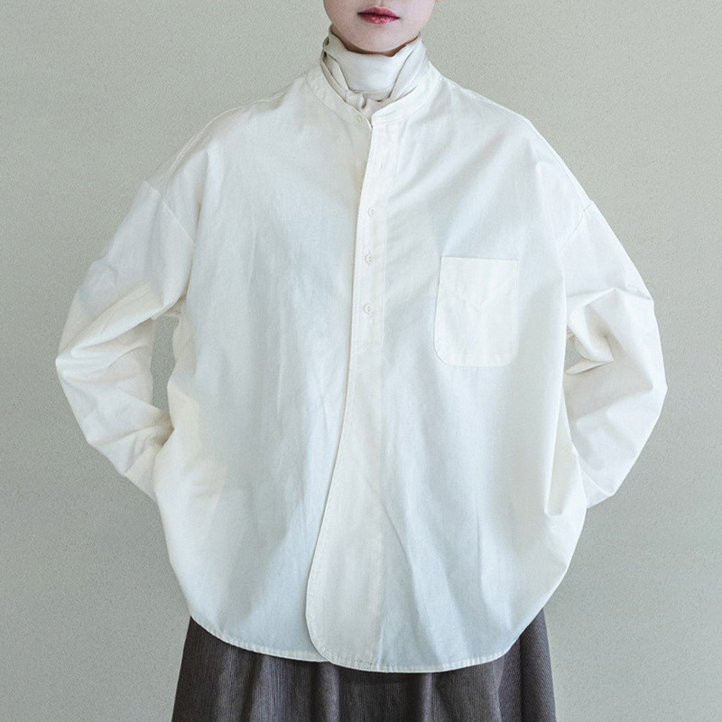 [Clearance Sale] Loose-fitting, stylish, versatile long-sleeved cotton shirt for women, suitable for layering or wearing on its own.
